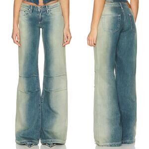 EB Denim Loon Wide Leg Jeans Women’s Size 28 Olio Spray Wash 100% Cotton